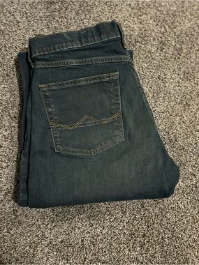 Wrangler Slim Straight Dark Blue Jeans with Contrast Stitching
